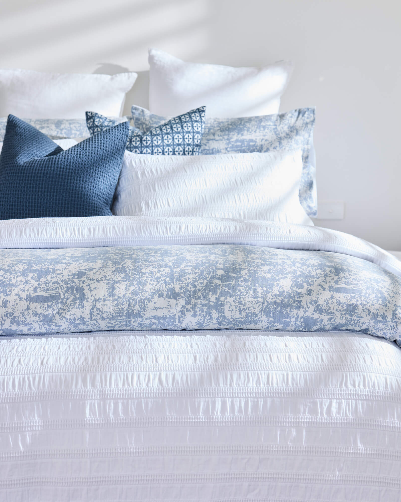 Royal Doulton Denby duvet cover set styled in a bedroom