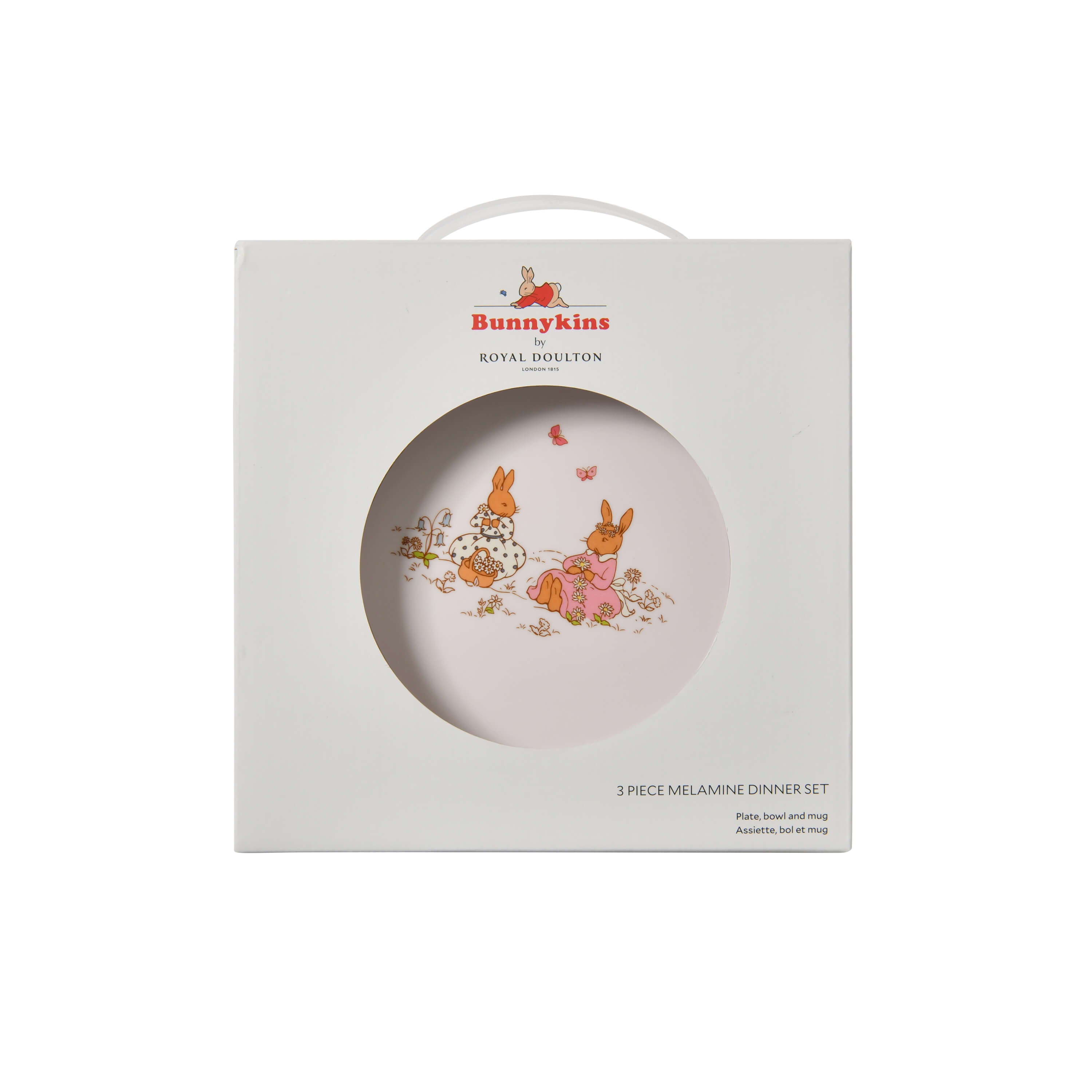 Royal Doulton Bunnykins 3pc Melamine Dinner Set in Pink