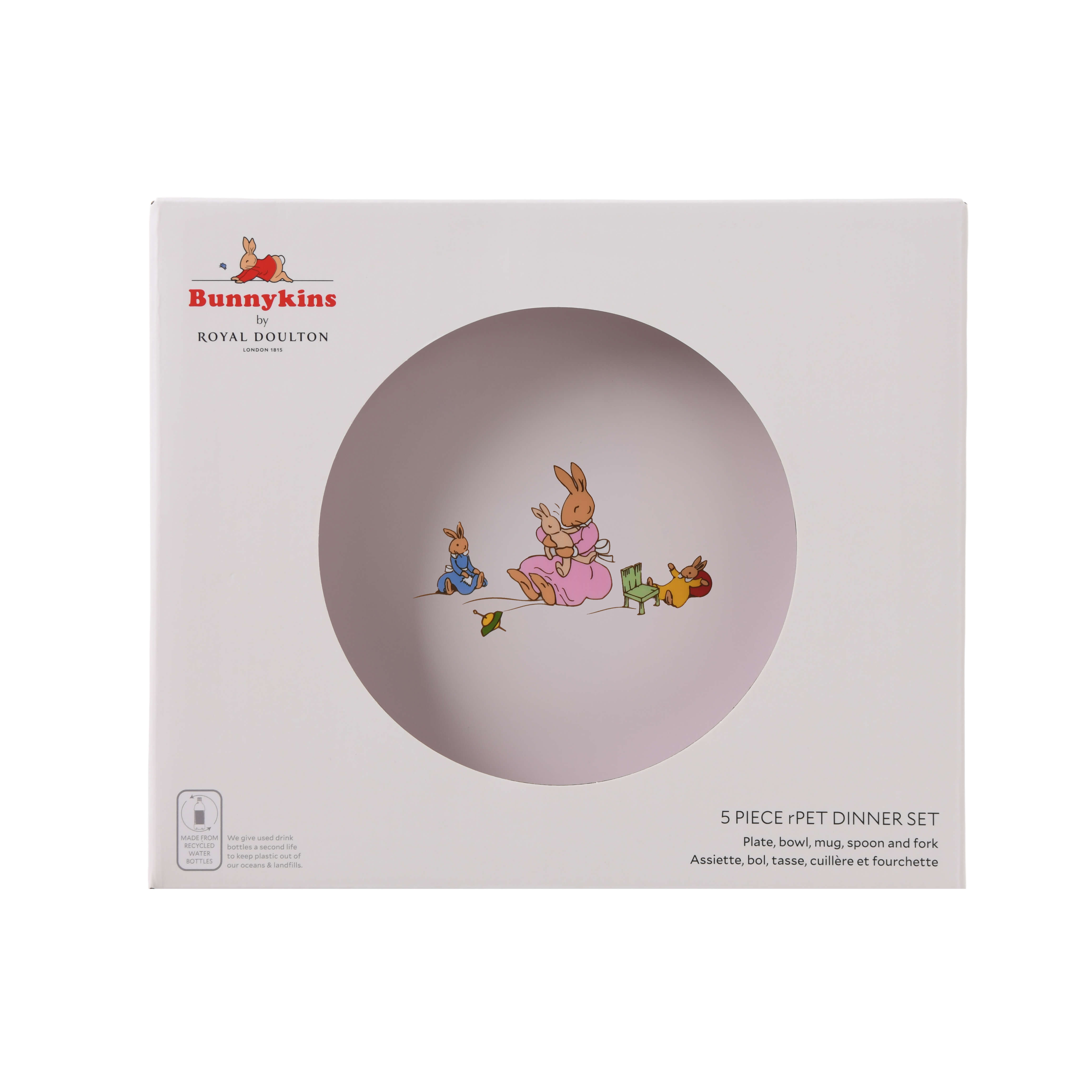 Royal Doulton Bunnykins 5pc rPET Dinner Set in Pink