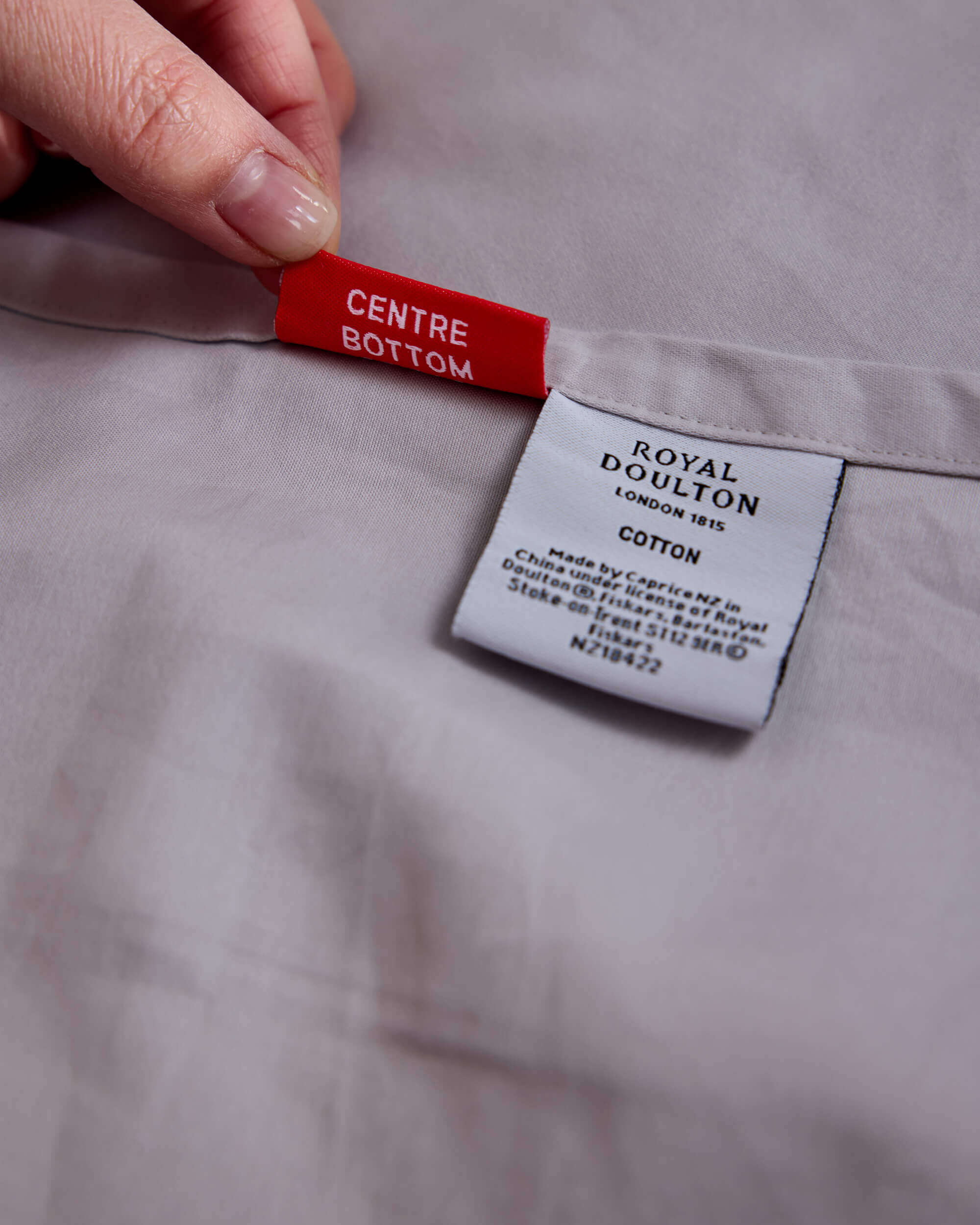 Royal Doulton sheet set care label