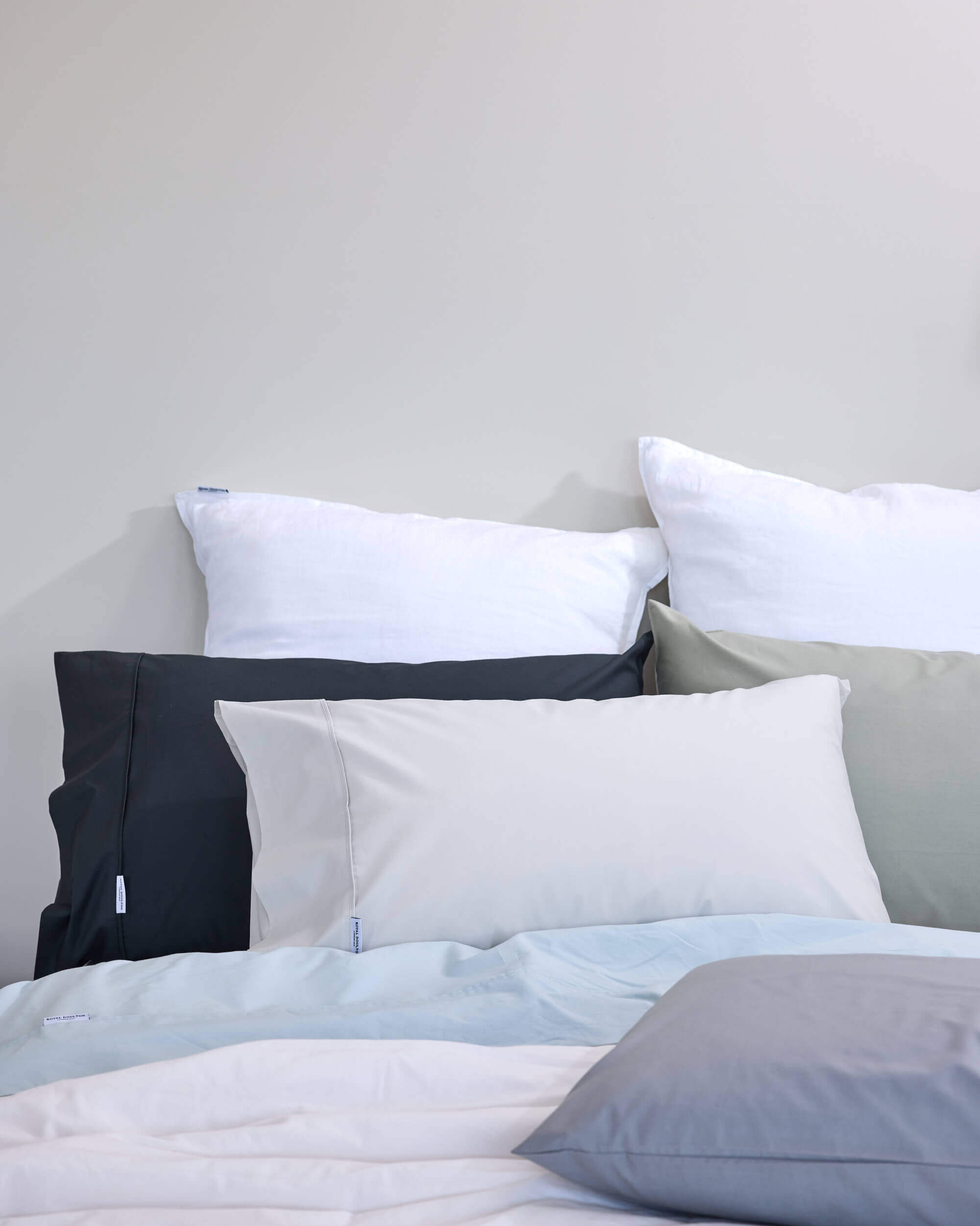 Royal Doulton Stirling sheet set styled on a bed