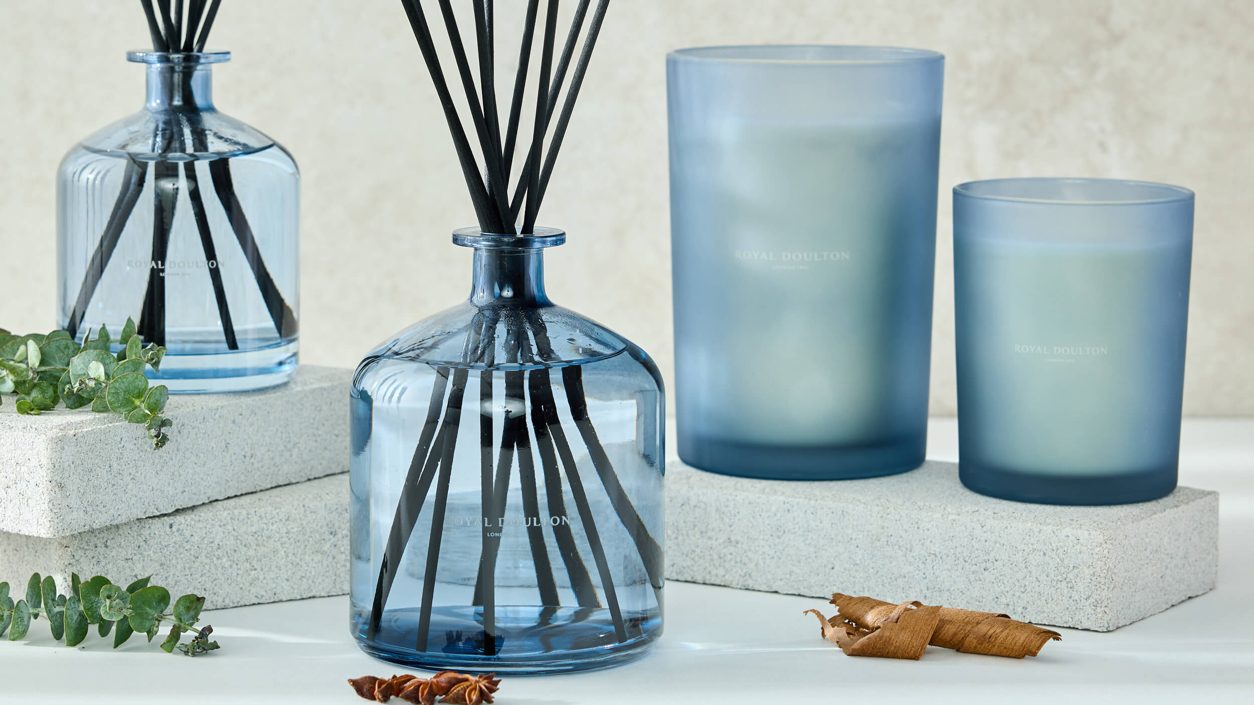 Royal Doulton Montclair home fragrance range styled with Patchouli & Cypress scent