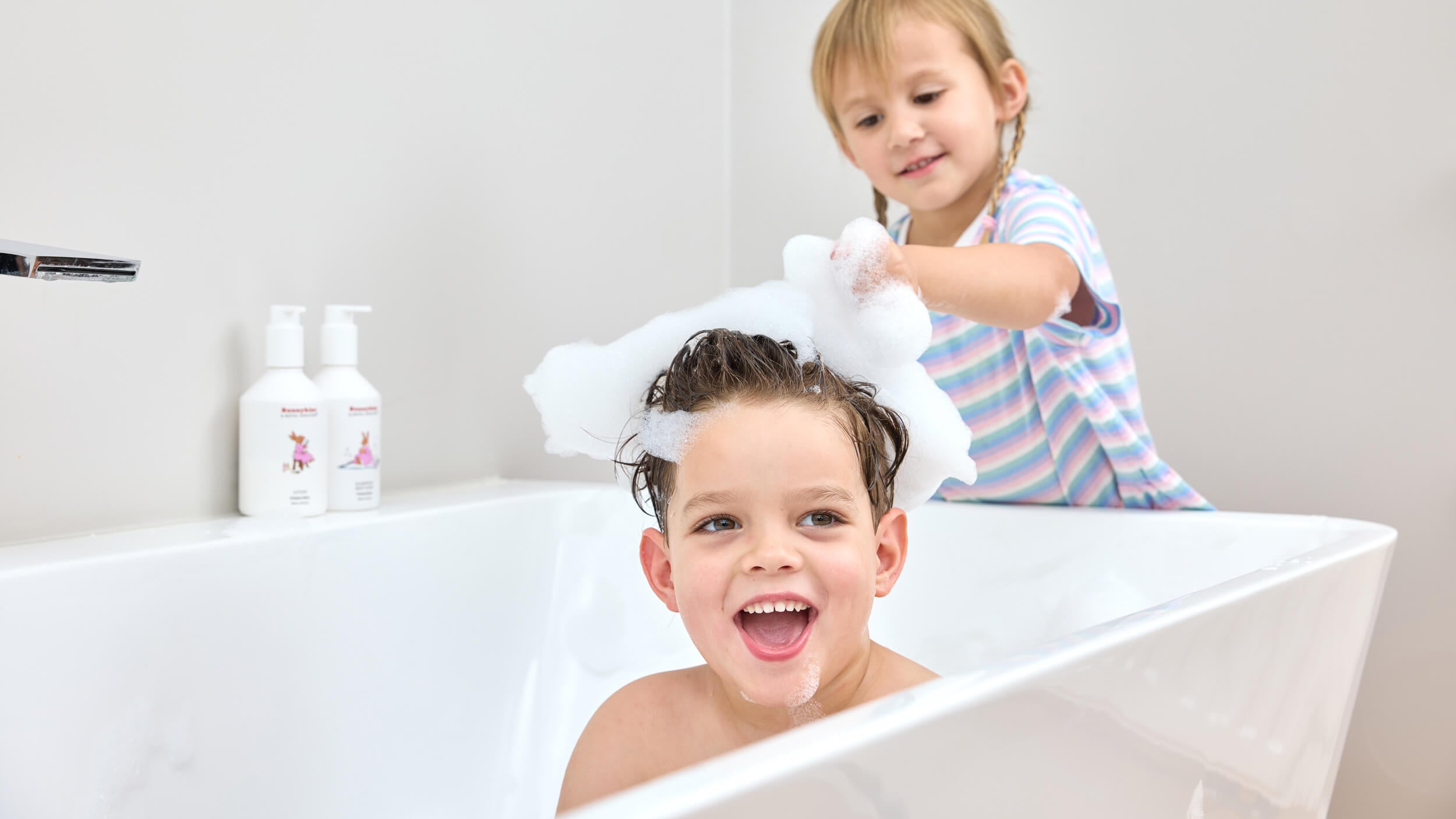 Royal Doulton Bunnykins baby body care range styled for bath time
