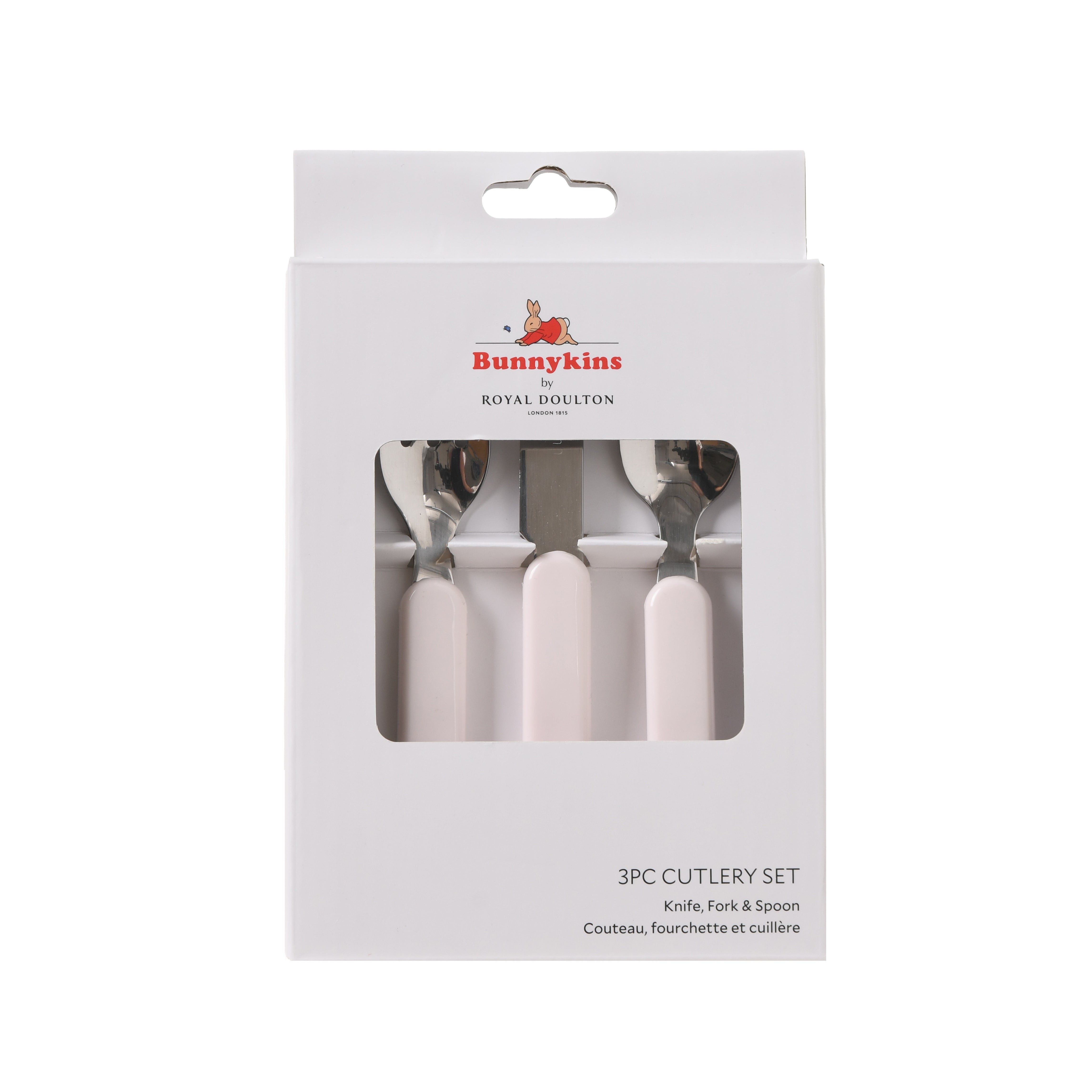 Royal Doulton Bunnykins 3pc Melamine Cutlery Set in Pink